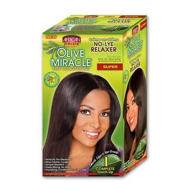 African Pride Olive Miracle No-Lye Relaxer Super - Complete Touch-Up - ANNS BEAUTY SUPPLY
